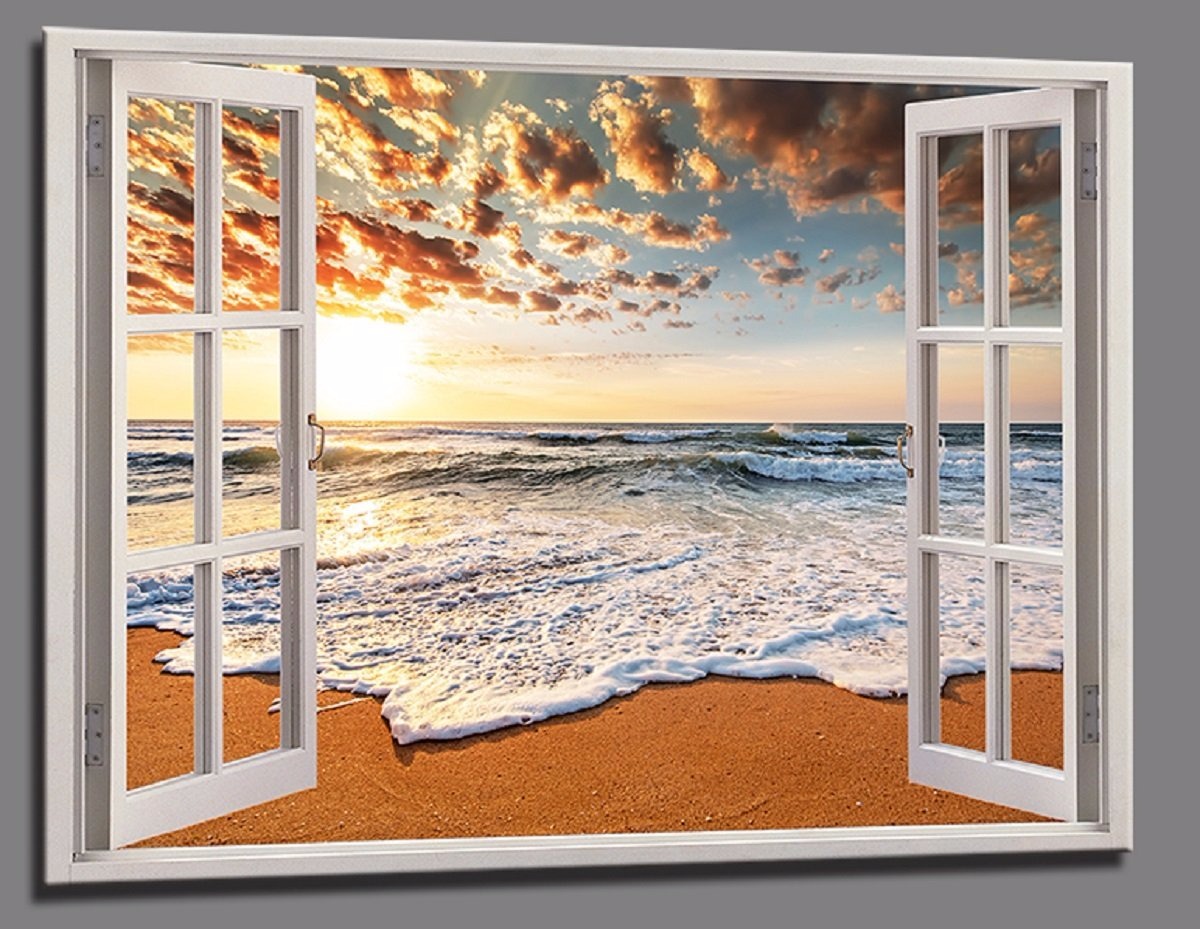 Uitgaand Absoluut aantrekken Strand raam 120 x 80 cm - Gratis verzending!