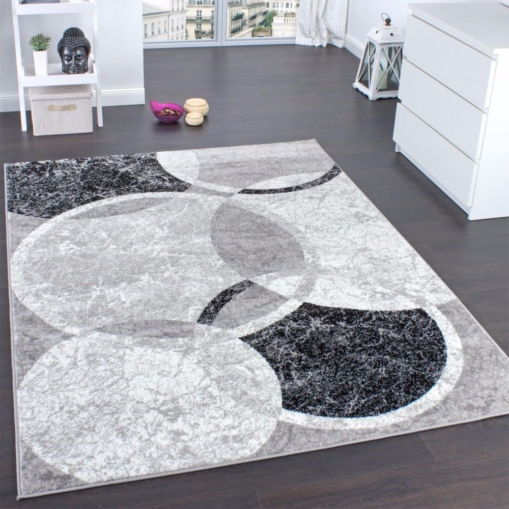 verbrand uitlijning ontspannen Modern tapijt cirkel grijs - Gratis verzending!